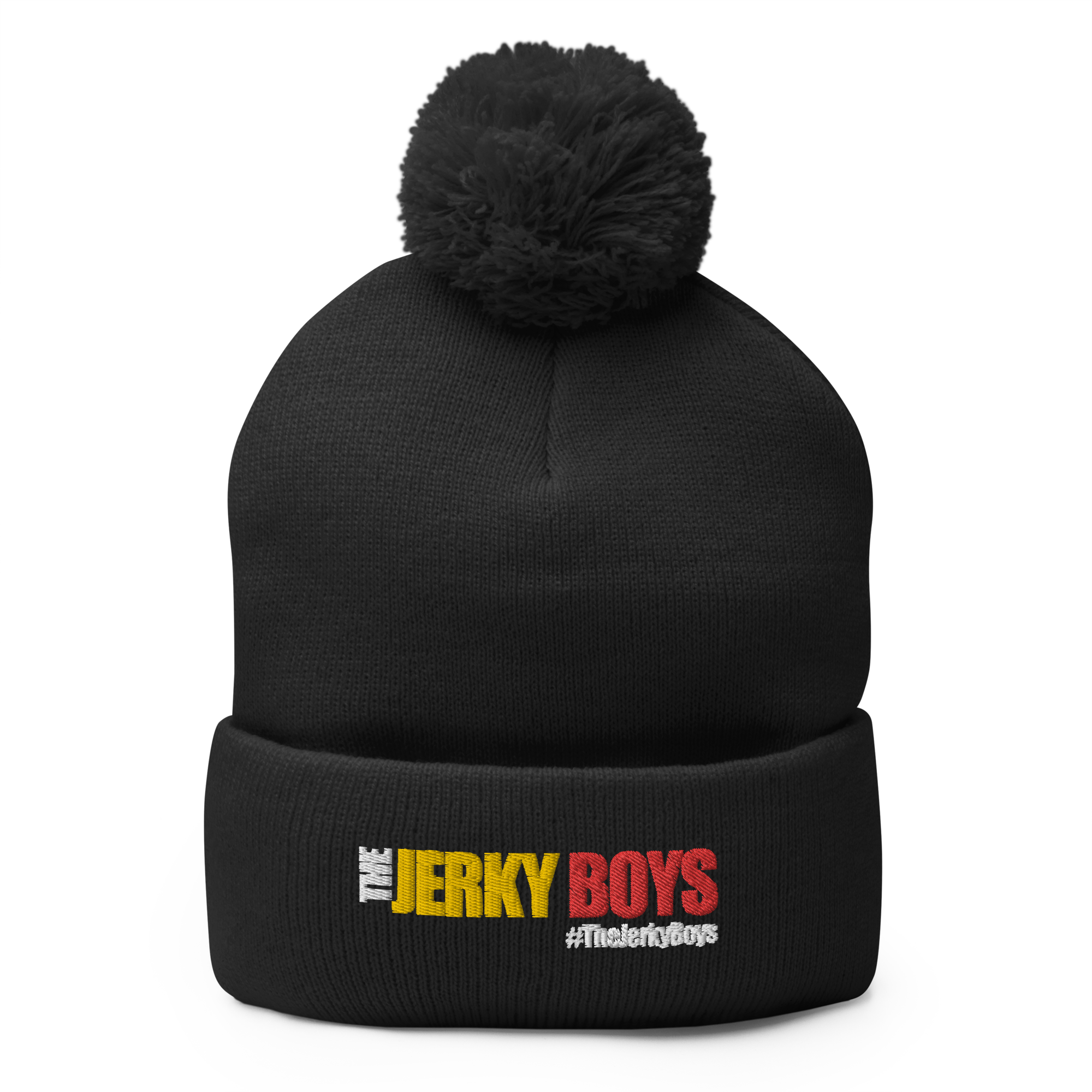 jerky boys logo pompom beanie jerky boys logo pompom beanie