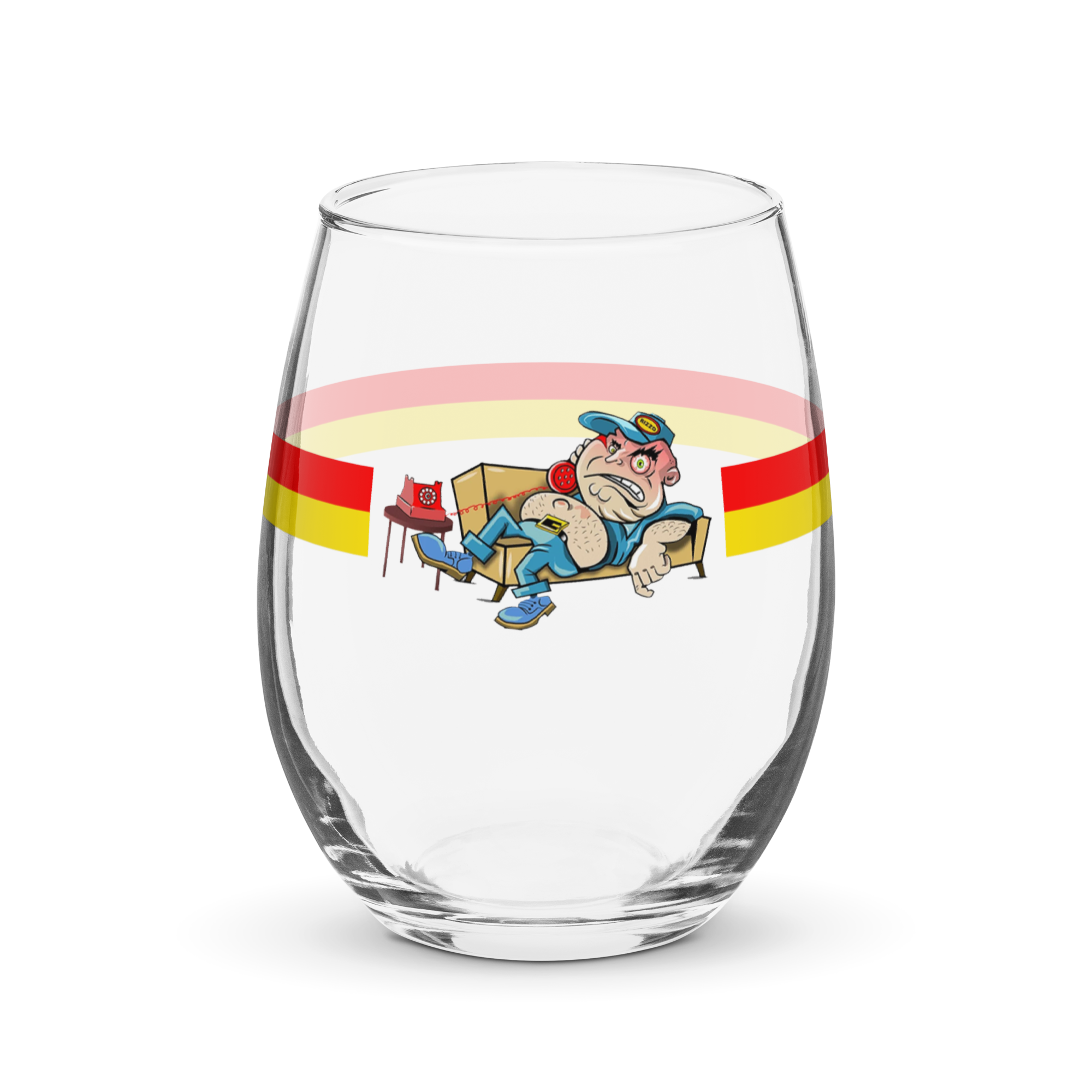 Jerky Boys - Frank Rizzo - Stripes wine glass