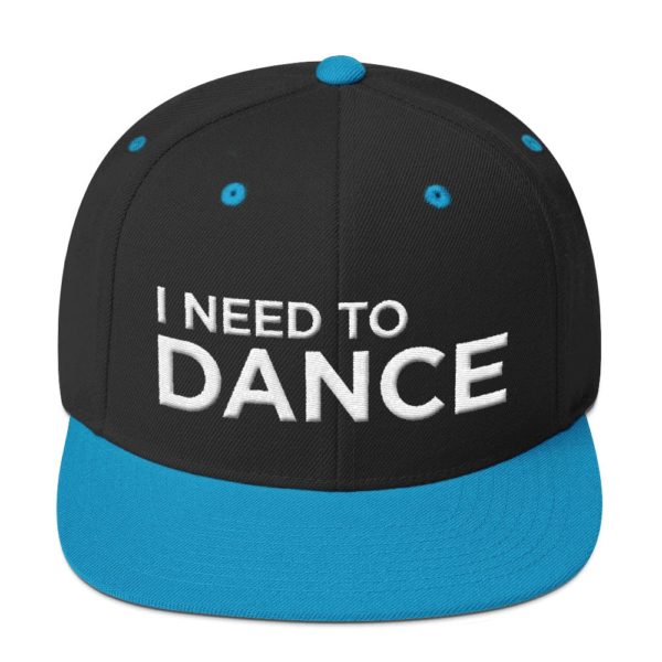 black and light blue I Need To Dance baseball cap