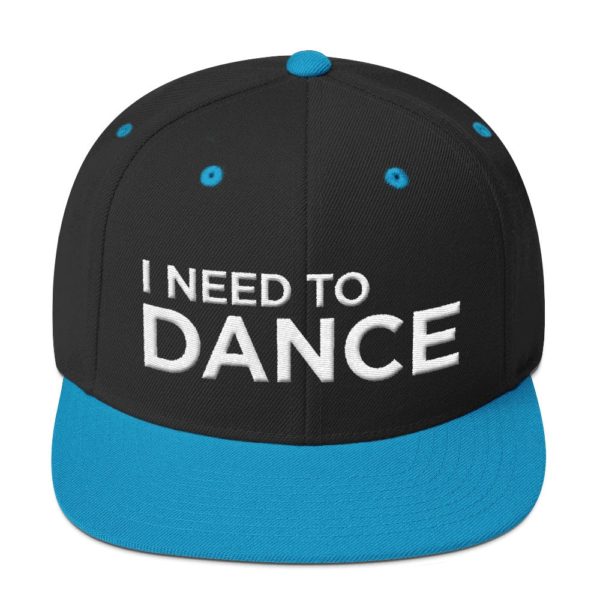 black and light blue I Need To Dance baseball cap