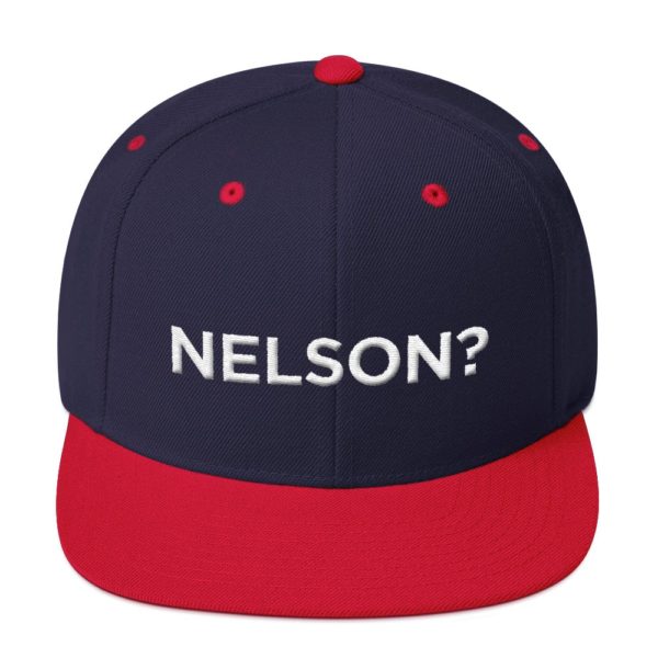 dark blue and red "Nelson?" baseball cap