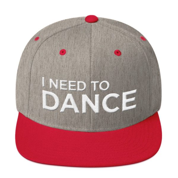 gray and red I Need To Dance baseball cap