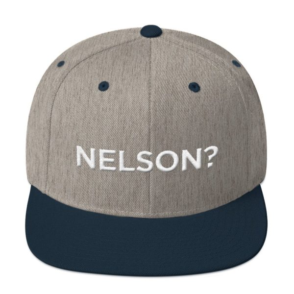 gray and blue "Nelson?" baseball cap