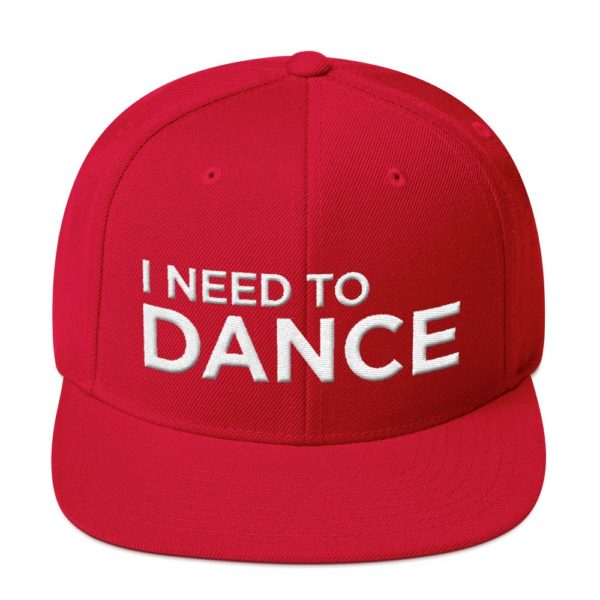 bright red I Need To Dance baseball cap