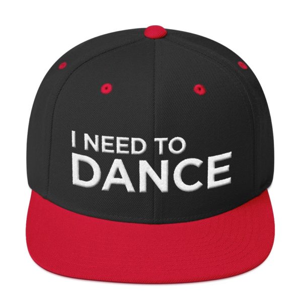 black and red I Need To Dance baseball cap