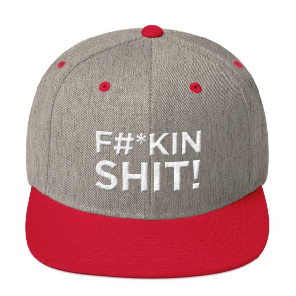 light gray and red "F#*kin Shit!" Jerky Boys Baseball Cap