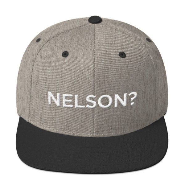 gray and black "Nelson?" baseball cap