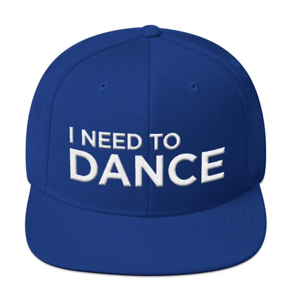 bright blue I Need To Dance baseball cap