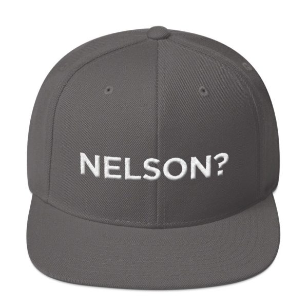 dark gray "Nelson?" baseball cap
