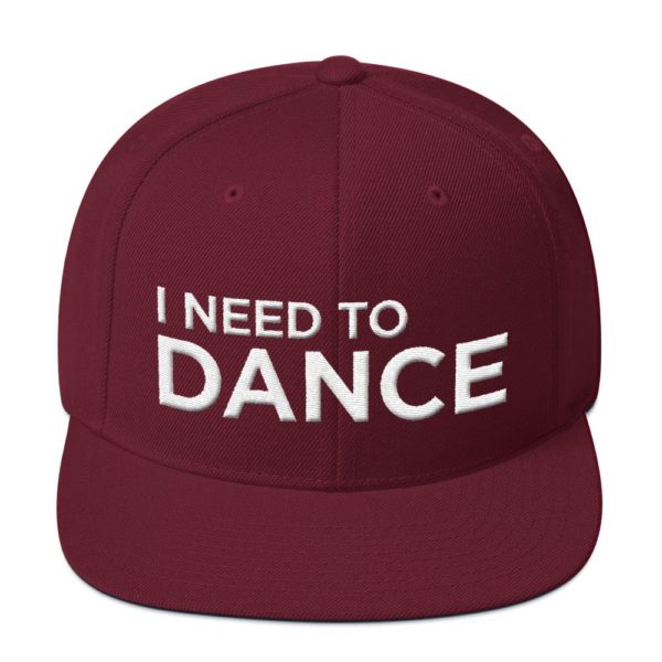 maroon red I Need To Dance baseball cap