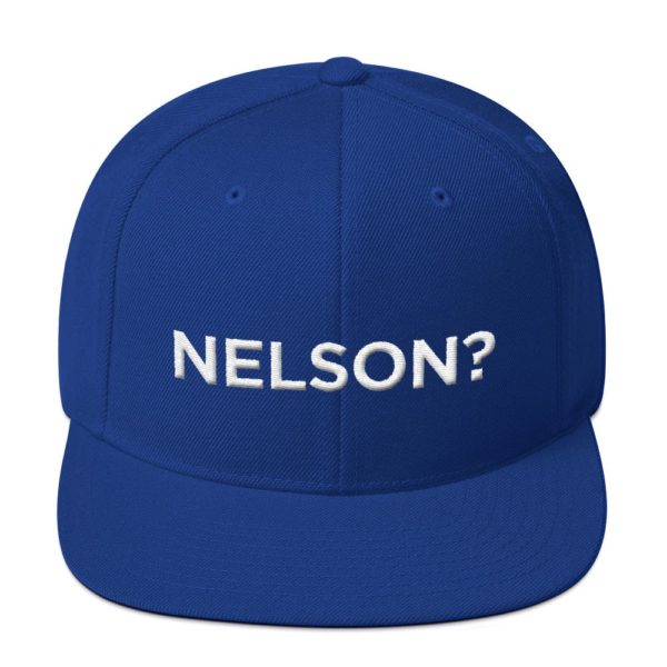 blue "Nelson?" baseball cap