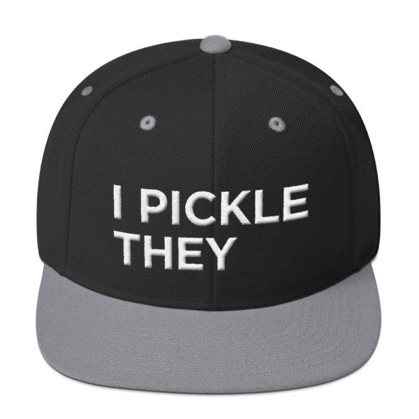 black and gray I Pickle They baseball cap